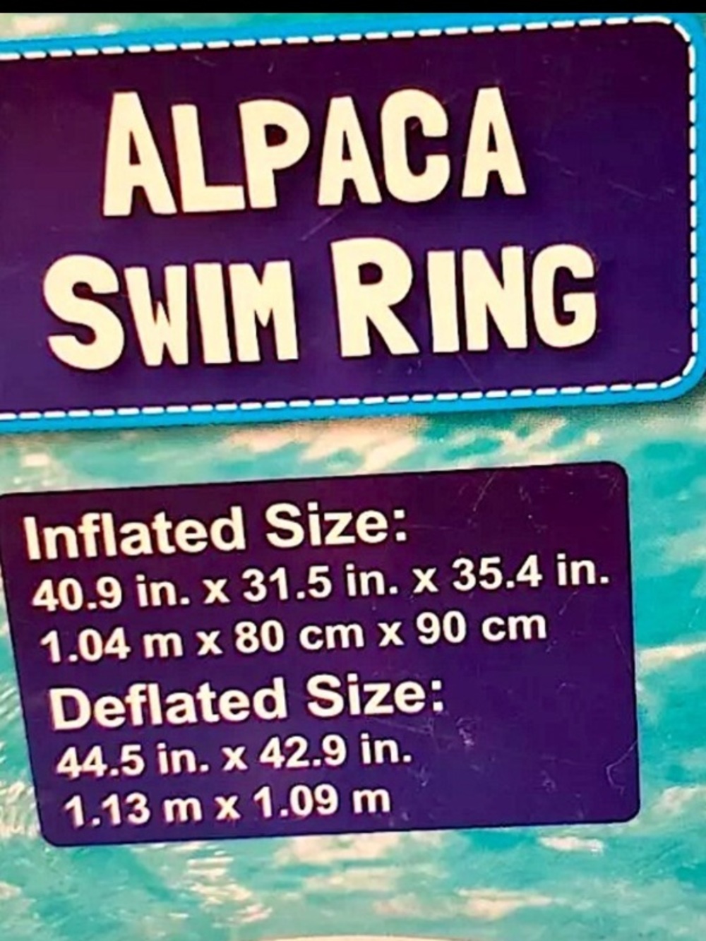 H2O GO Alpaca Swim Ring Green White Festive Fun New. - Picture 2 of 3